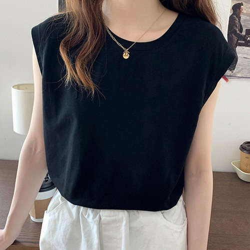 FD-0420  루즈핏 민소매 티셔츠 